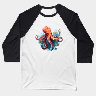 Orange Octopus Baseball T-Shirt